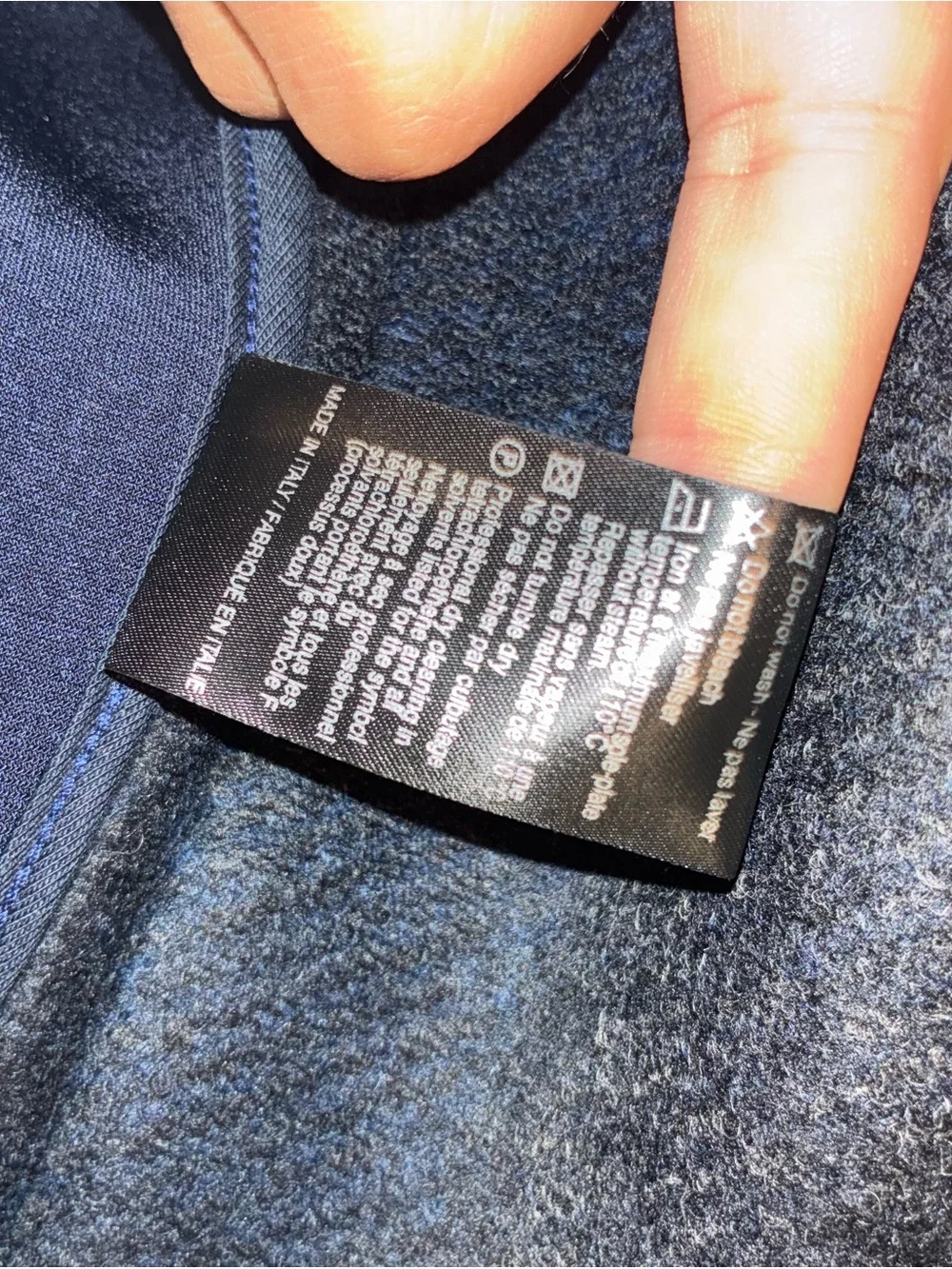Saks Fifth Avenue Men's Navy and Gray Plaid Zip-Up Wool Jacket